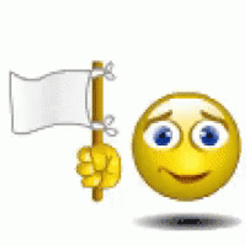 Smiling Emoticon Waving The White Flag GIF