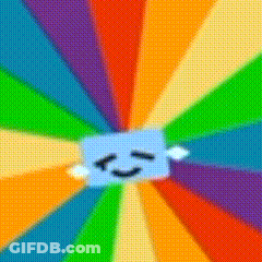 Smiling Face On Rainbow Background GIF