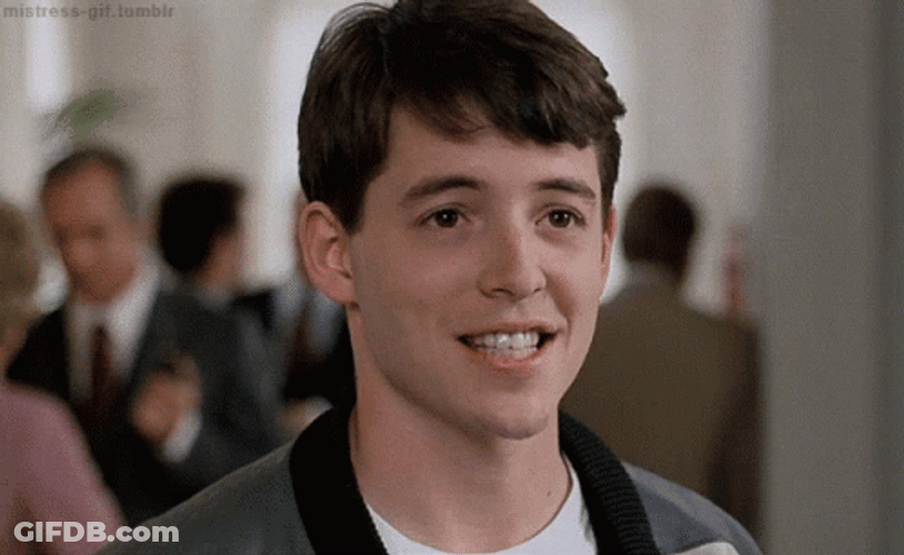 Smiling Ferris Bueller GIF