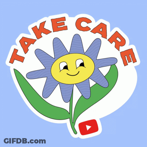 Smiling Flower Sticker Take Care GIF