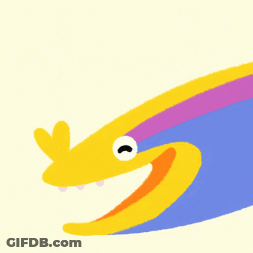 Smiling Friendly Animated Eel GIF