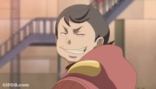 Smiling Funny Face Cartoon Character At Fire Escape GIF
