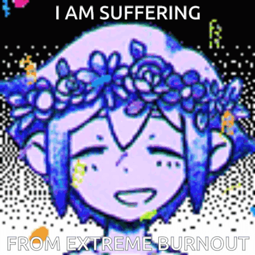 Smiling Girl Suffering From Extreme Burnout GIF