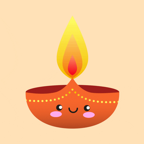 Smiling Happy Diwali Candle GIF