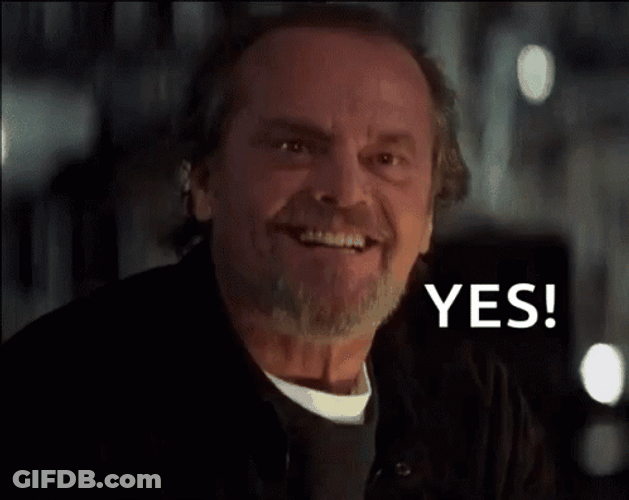 Smiling Jack Nicholson Yes GIF