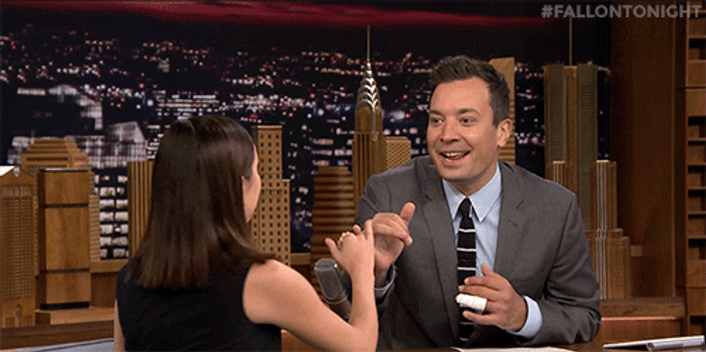 Smiling Jimmy Fallon Making Pinky Promise GIF
