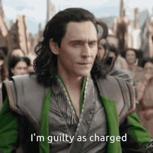 Smiling Loki Guilty As Charged GIF