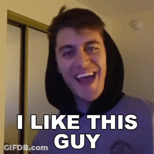 Smiling Man In Hoodie Says I Like This Guy GIF
