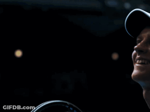 Smiling Man In White Hat Looking Up GIF
