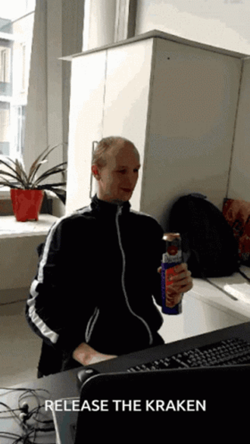 Smiling Man Release The Kraken GIF