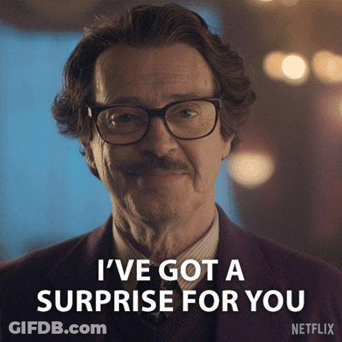 Smiling Man With Glasses Mustache I've Got Surprise GIF