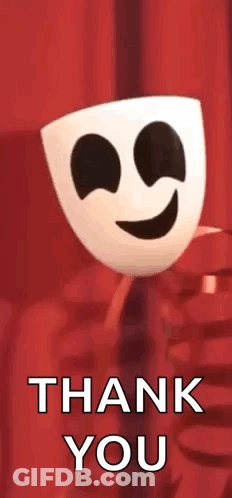Smiling Mask Saying Thank You GIF