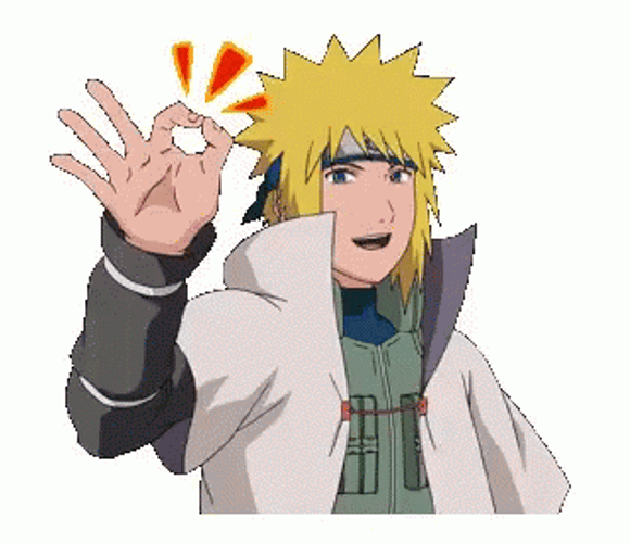 Smiling Minato Namikaze Okay Sign GIF