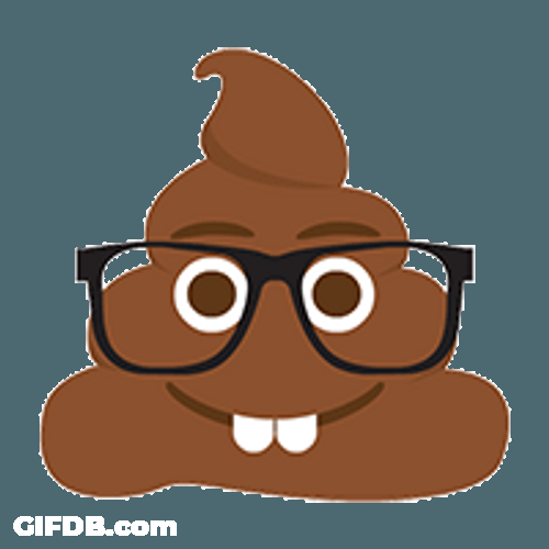 Smiling Nerdy Poop GIF