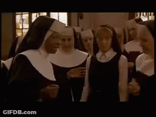 Smiling Nun Asking What You Finna Make GIF