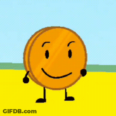 Smiling Orange Coin With Arms And Legs GIF