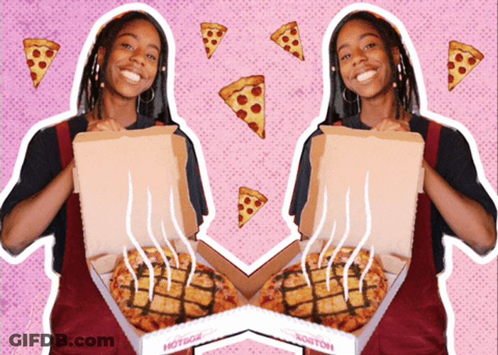 Smiling Pizza Party GIF