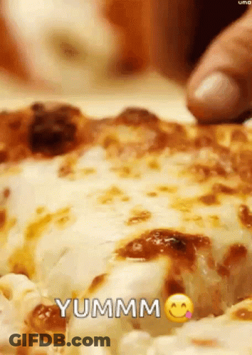 Smiling Pizza Slice On Purple Background GIF