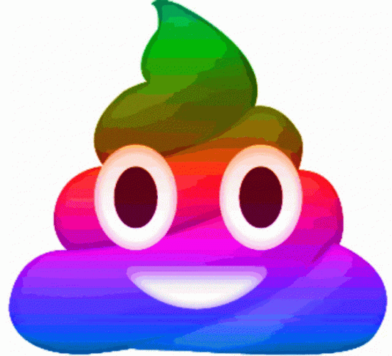 Smiling Rainbow Poop Emoji GIF