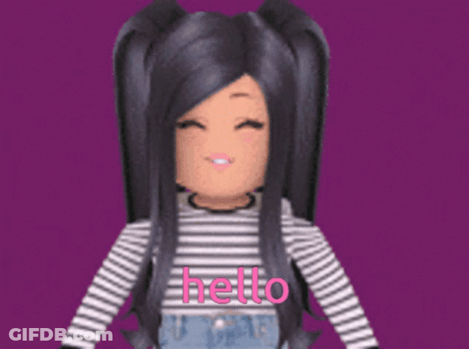 Smiling Roblox Girl Waving Hello GIF