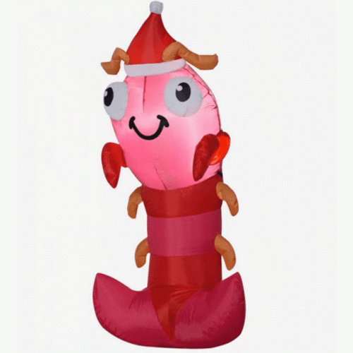 Smiling Shrimp Santa Claus GIF