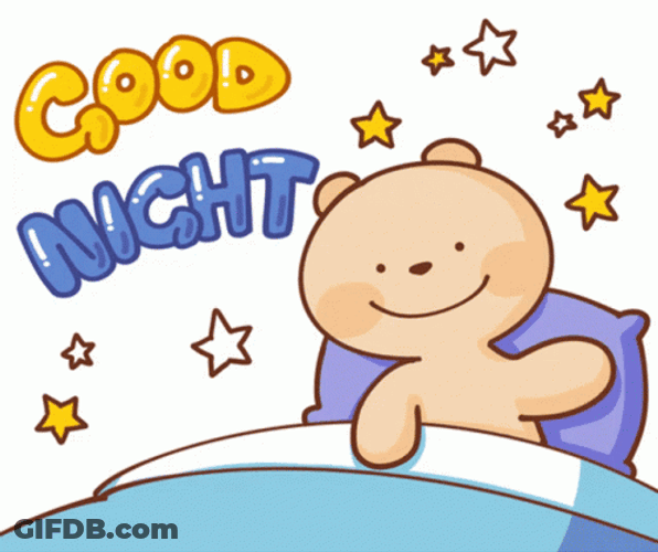 Smiling Sleepy Bear Dobranoc GIF