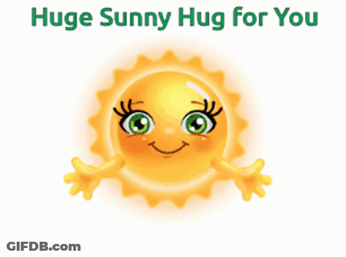 Smiling Sun Hug Greeting Card GIF