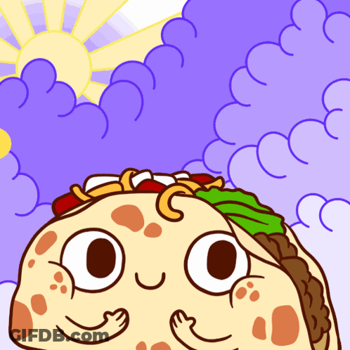 Smiling Taco Cartoon GIF