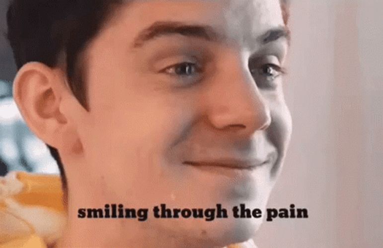Smiling Through The Pain In Tears GIF