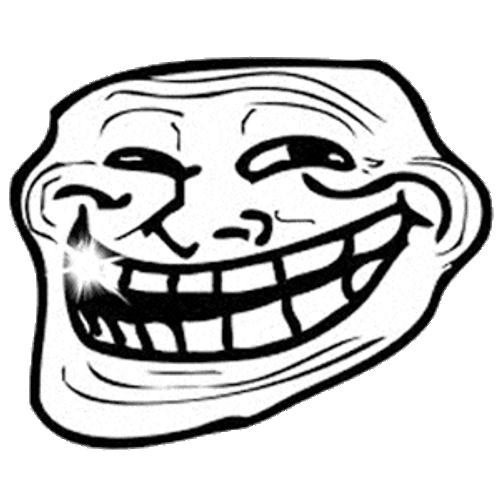 Smiling Troll Meme With Exposed Shiny Teeth GIF