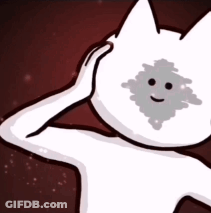 Smiling White Cat Cartoon GIF