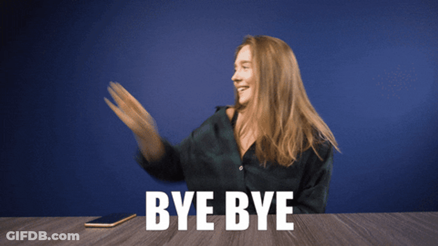 Smiling Woman Bye Bye Meme GIF