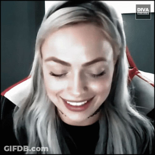 Smiling Woman In Front Of Diva Website GIF