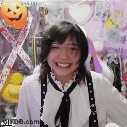 Smiling Woman In Front Of Do Not Enter Tape GIF