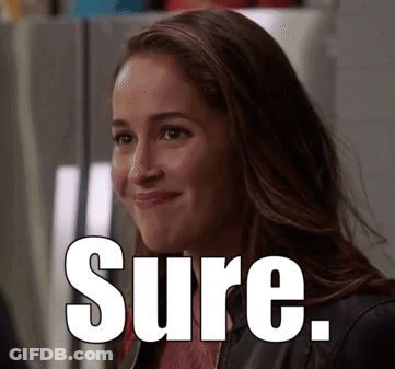 Smiling Woman In Front Of Sure Sign GIF