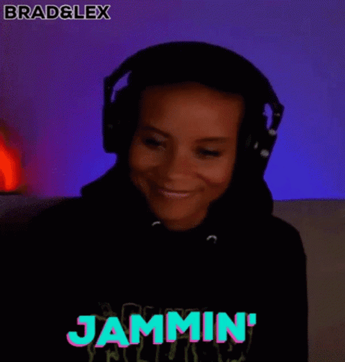 Smiling Woman Jamming GIF