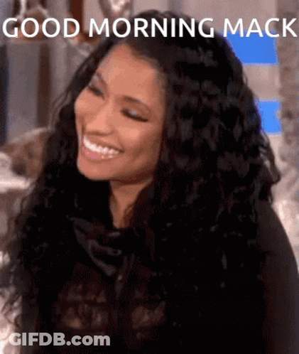 Smiling Woman Saying Good Morning Mack GIF
