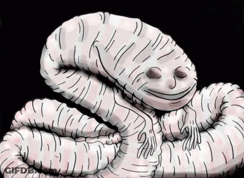 Smiling Worm Drawing GIF