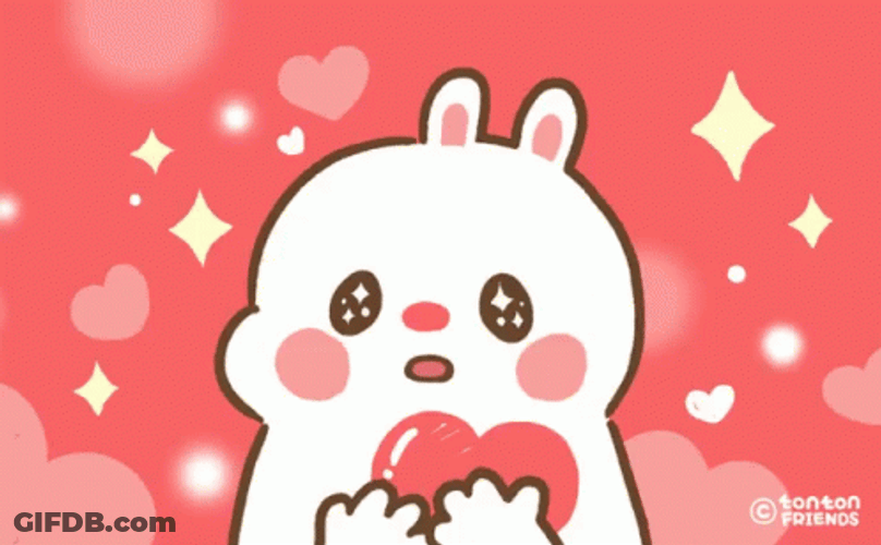 Smitten Chubby Bunny Sparkling Eyes GIF
