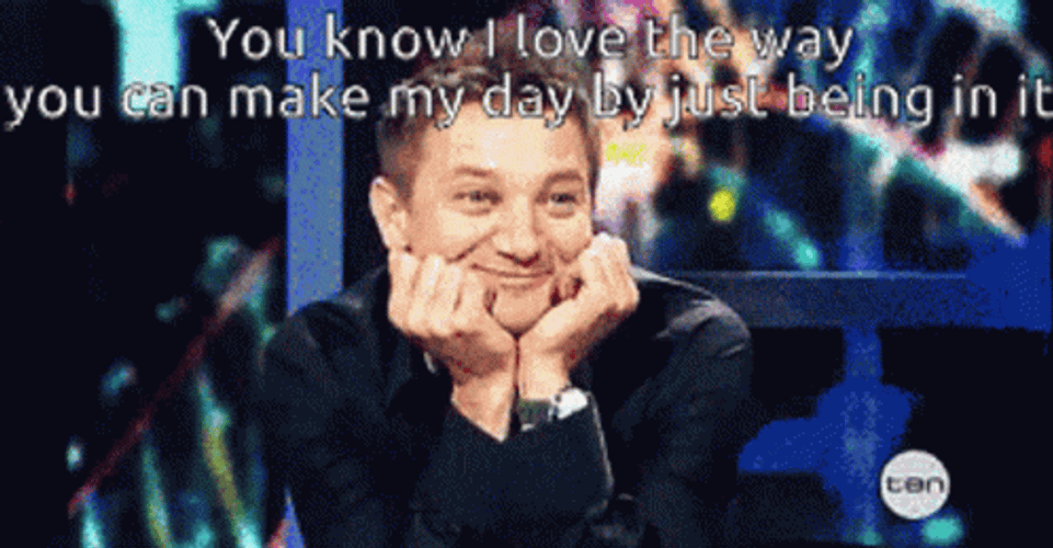 Smitten Jeremy Renner Flirty Smile GIF