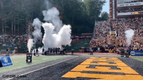 Smoke Coming Out Of Stadium Saying Napa GIF