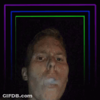 Smoke From Square With Rainbow Border GIF