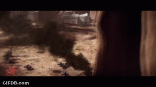 Smoke Is Coming Out Of A Building In The Desert GIF