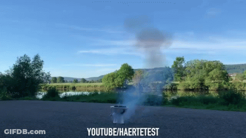 Smoke Pot In Front Of Lake With YouTube Haertetest GIF