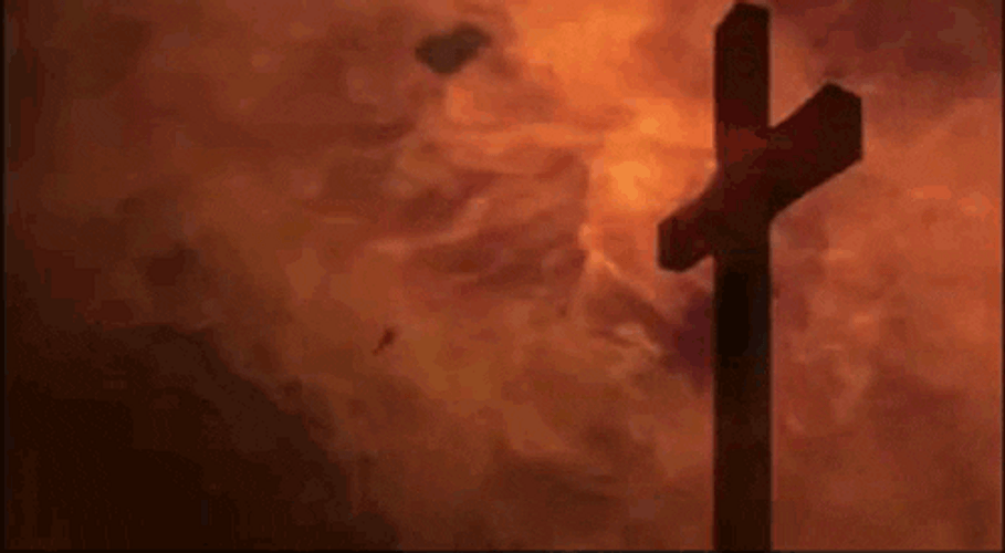 Smoking Cross From Flames GIF