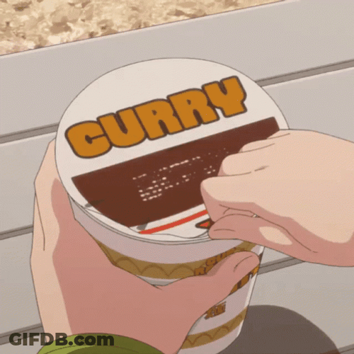 Smoking Curry Cup Noodles Animation GIF