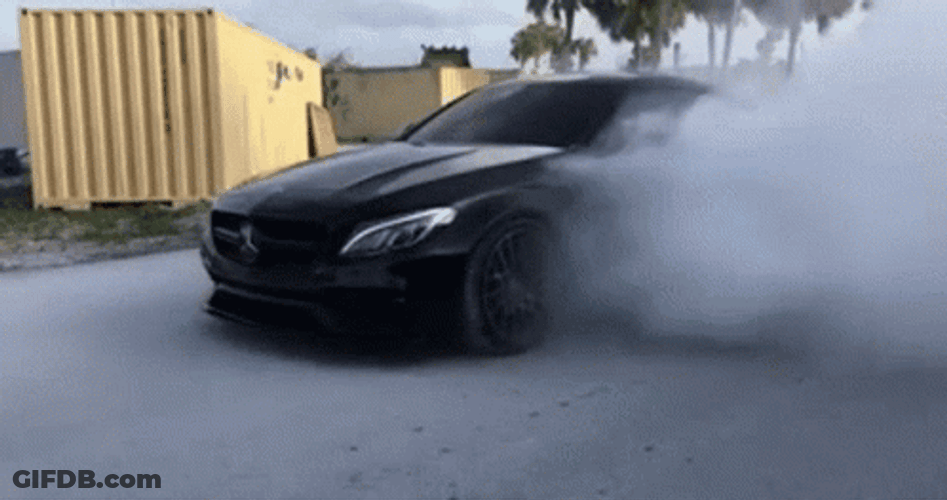 Smoking Mercedes AMG GIF