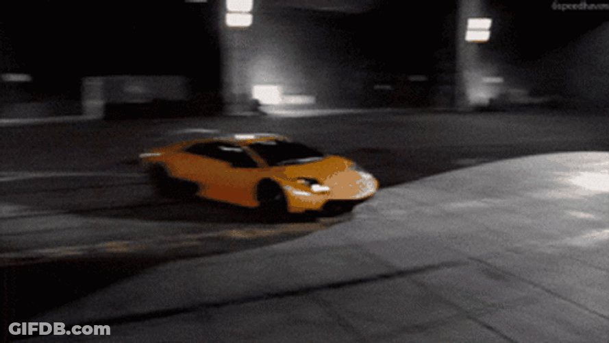 Smoking Yellow Drift Cars GIF