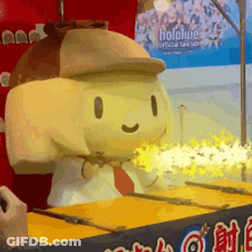 Smol Ame Shooting Lighting Gun GIF