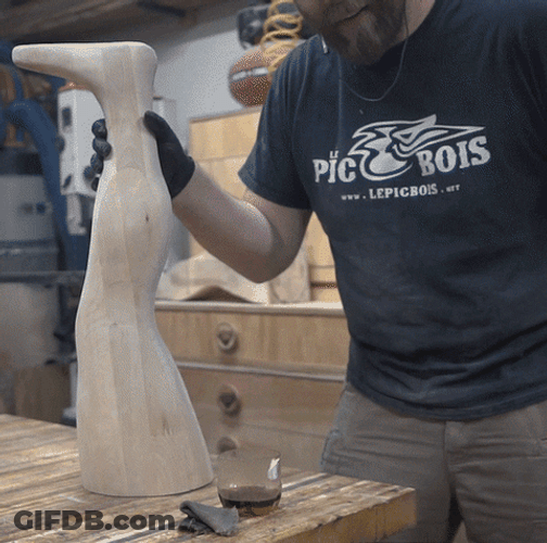 Smoothing Wood Leg GIF